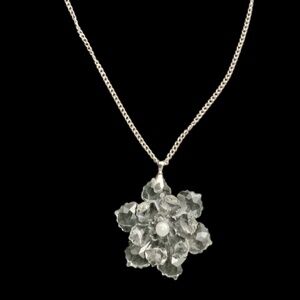 Handmade Resin Crystal Flower Pendant - new